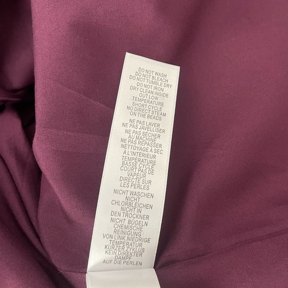 Adrianna Papell Purple Floral Cocktail Dress - Crystal Beaded Neckline Size 6 - Picture 7 of 7